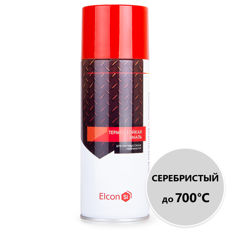 Эмаль термостойкая Elcon аэрозоль (серебристая)