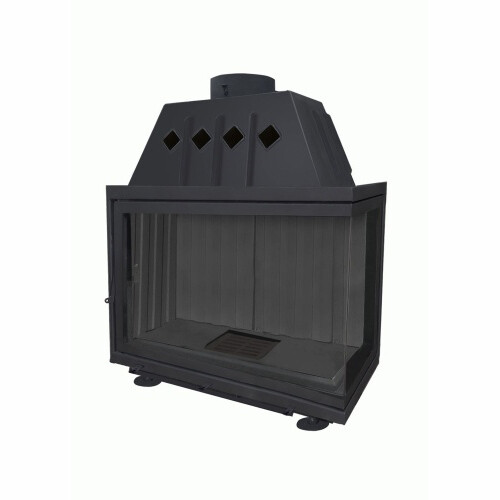 Топка АЛЬФА 1000 RB два стекла правая черный шамот Экокамин