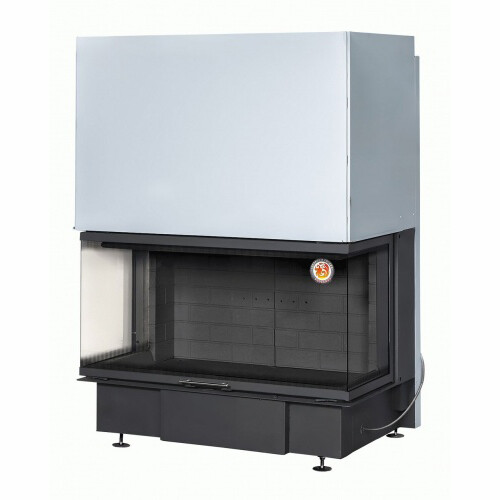 Топка ДЕЛЬТА 1200 три стекла принтинг черный шамот Экокамин