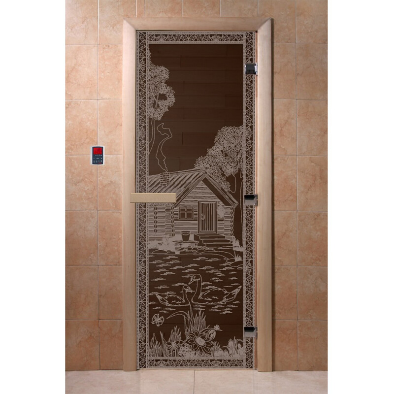 ДВЕРЬ "БАНЬКА В ЛЕСУ ЧЕРНЫЙ ЖЕМЧУГ"