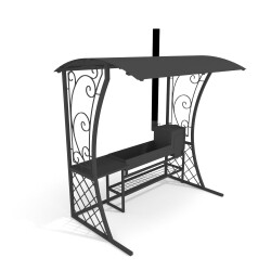 Мангальная беседка с мангалом, столиком и лавкой