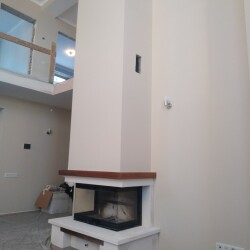 Монтаж камина. Топка с трёх-сторонним стеклом