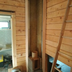 Монтаж банной печи Гефест в змеевике