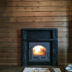 Монтаж банной печи Гефест в змеевике