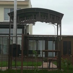 Мангальная беседка с мангалом, столиком и лавкой