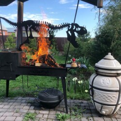 Мангал с топкой под казан в стиле "Палео"