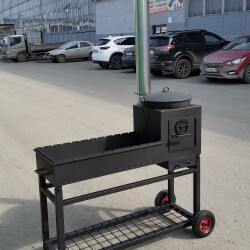 Мобильный мангал с топкой под казан